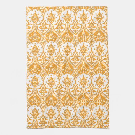 Ananas Damask Sinaasappel Theedoek (Verticaal)
