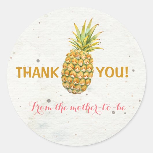 ananas Dank je wel Ronde Sticker (Voorkant)