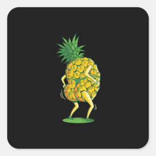 ananas dansen vierkante sticker