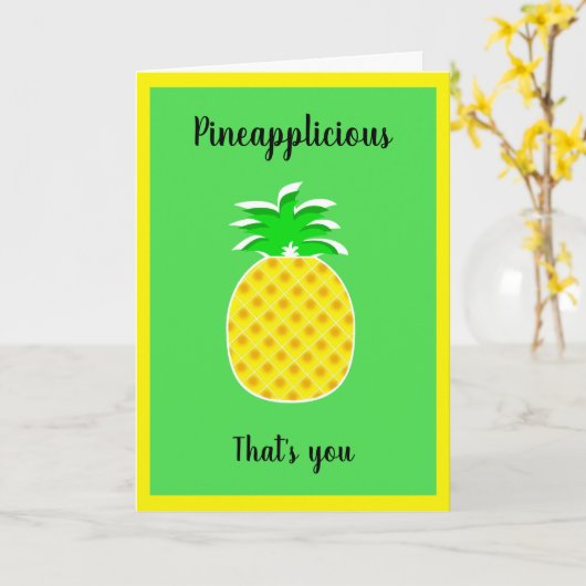 Ananas, dat ben jij, ananas, jouw naam kaart (Gele Bloem)