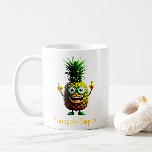 Ananas de avonturier - Pineapple Empire Koffiemok (Met donut)