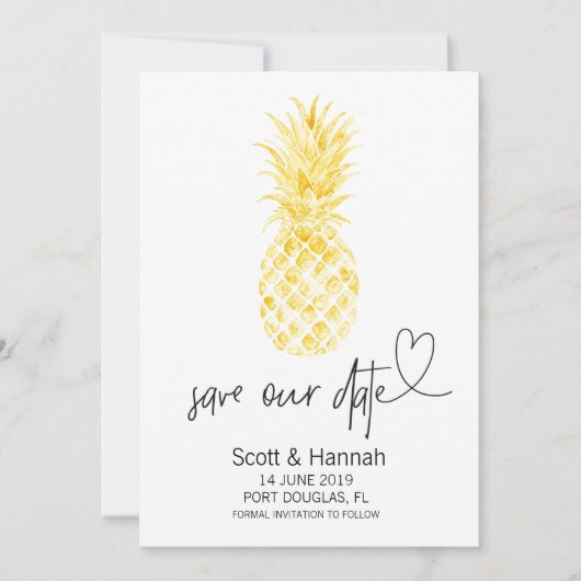 ananas De datumuitnodigingen opslaan Save The Date (Voorkant)