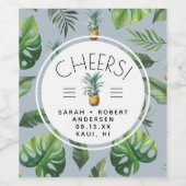 Ananas Delight Tropisch gebladerte Wijn Etiket (Enkel label)