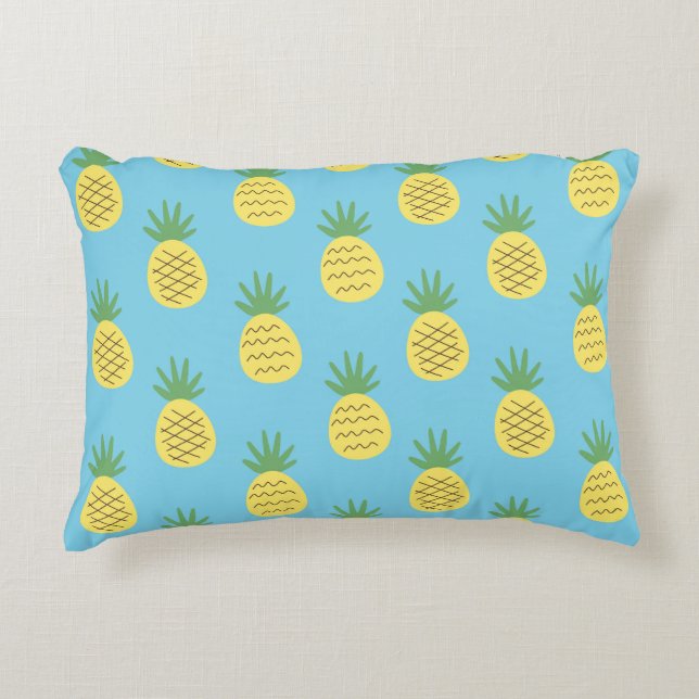 Ananas Delight: Tropische fruitprint Accent Kussen (Voorkant)