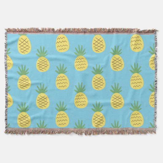 Ananas Delight: Tropische fruitprint Deken (Voorkant)