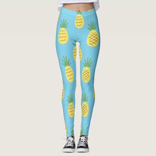 Ananas Delight: Tropische fruitprint Leggings (Voorkant)