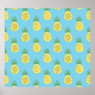 Ananas Delight: Tropische fruitprint Poster
