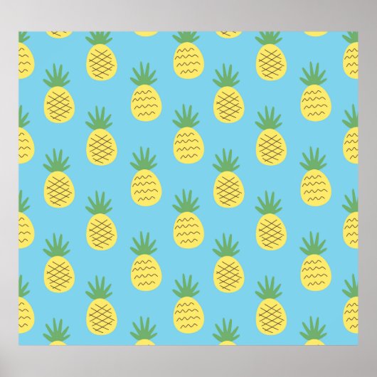 Ananas Delight: Tropische fruitprint Poster (Voorkant)