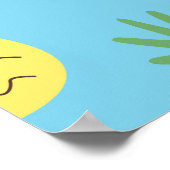 Ananas Delight: Tropische fruitprint Poster (Hoek)