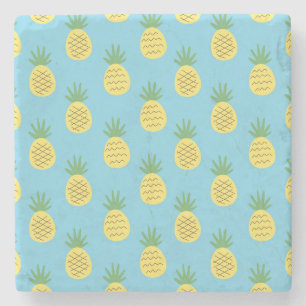 Ananas Delight: Tropische fruitprint Stenen Onderzetter