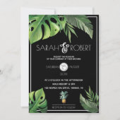 Ananas Delight Tropische gebladerte bruiloft Kaart (Voorkant)