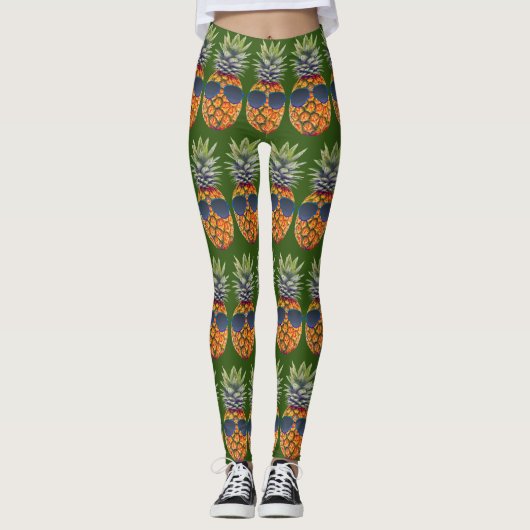 Ananas die zonnebrillen draagt Patroondragers Leggings (Voorkant)