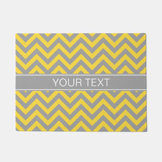 ananas Dk Gray LG Chevron Dk Gray Name Monogram Deurmat (Voorkant)