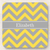 ananas Dk Gray LG Chevron Dk Gray Name Monogram Drankjes Onderzetter (Voorkant)