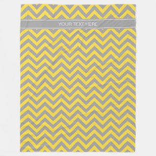 ananas Dk Gray LG Chevron Dk Gray Name Monogram Fleece Deken