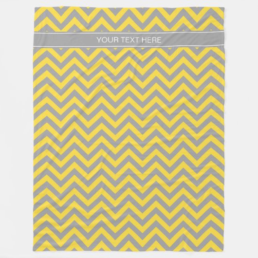 ananas Dk Gray LG Chevron Dk Gray Name Monogram Fleece Deken (Voorkant)