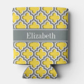 Ananas Dk Gray Moroccan #5DS Char Name Monogram Blikjeskoeler (Achterkant)