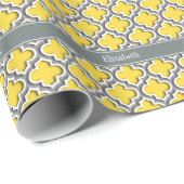 Ananas Dk Gray Moroccan #5DS Char Name Monogram Cadeaupapier (Rol Hoek)