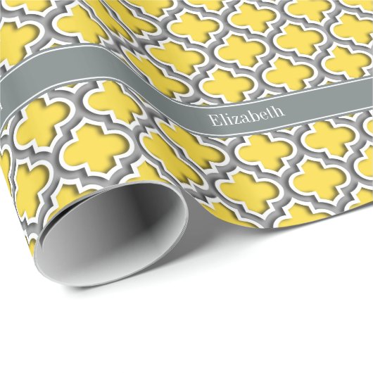 Ananas Dk Gray Moroccan #5DS Char Name Monogram Cadeaupapier (Rol Hoek)