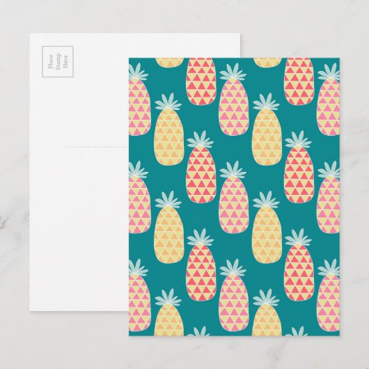 Ananas Doodle Patroon 2 Briefkaart (Voorkant / Achterkant)