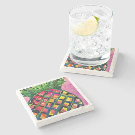 Ananas Drink Coasters Stenen Onderzetter (Zijkant)