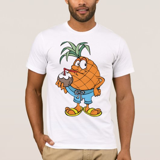 Ananas Drink kokosmelk Mannen T-shirt (Voorkant)