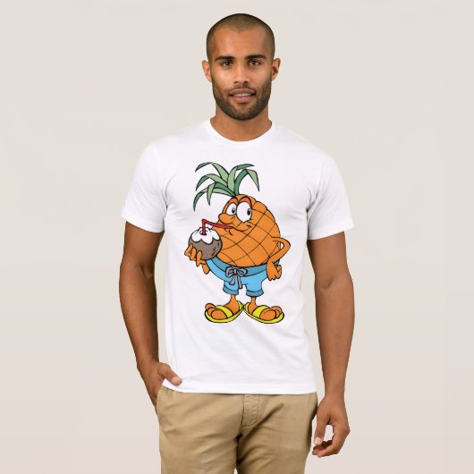 Ananas Drink kokosmelk Mannen T-shirt (Voorkant volledig)