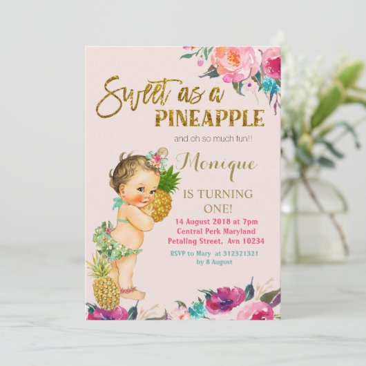 ananas eerste uitnodiging (Staand voorkant)