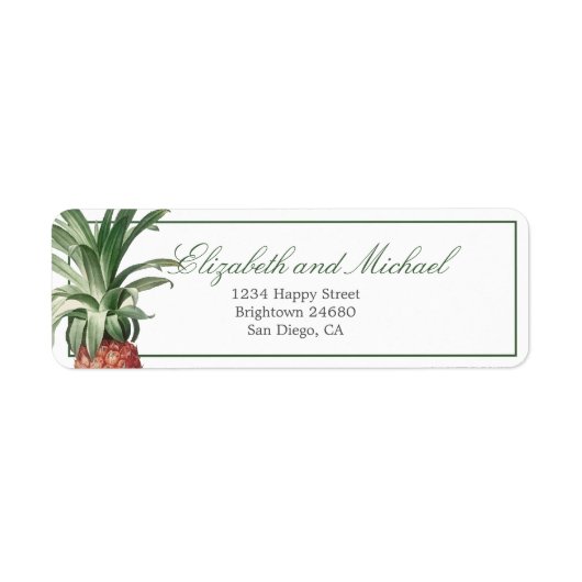 Ananas Elegant Modern Chic Etiket (Voorkant)