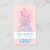 Ananas Elegante Pink & Blue Event Planner Visitekaartje (Voorkant)