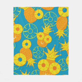 Ananas- en anananassoorringen. Naadloze doodskop Fleece Deken