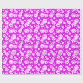 Ananas en appelwijn, paarse witte gepatterde wrap cadeaupapier (Vlak)