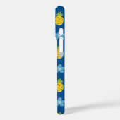 Ananas en Blauwe Bloemen Monogram Case-Mate iPhone Case (Achterkant / Links)