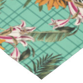 Ananas en Bloemen Geruit Tafelkleed (Gekanteld)