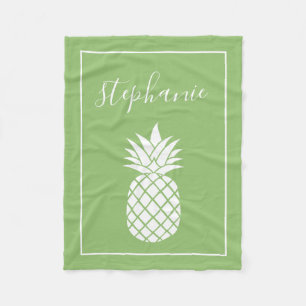 Ananas en Capricieuze groene met de hand Fleece Deken