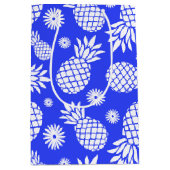 Ananas en Daisy blauw wit cadeau tas Medium Cadeauzakje (Voorkant)