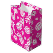 Ananas en Daisy roze witte cadeautas (Voorkant Gekanteld)