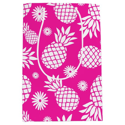 Ananas en Daisy roze witte cadeautas (Voorkant)