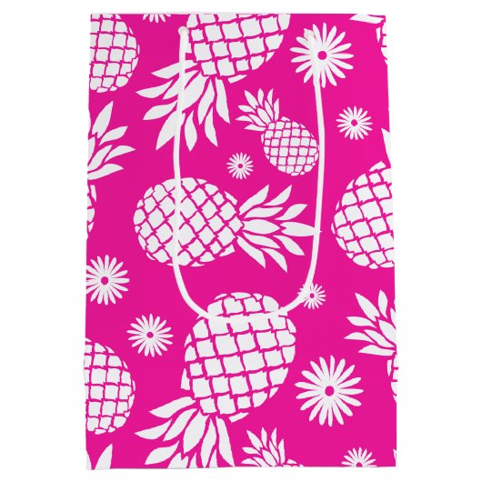 Ananas en Daisy roze witte cadeautas (Achterkant)