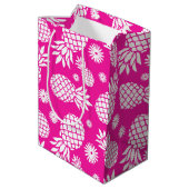 Ananas en Daisy roze witte cadeautas (Achterkant Gekanteld)