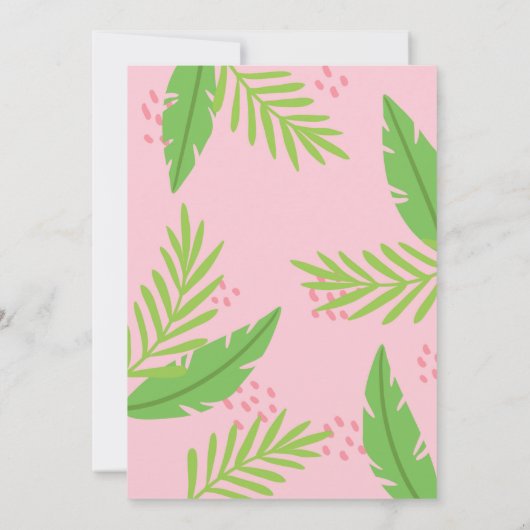 Ananas en Flamingo Birthday-uitnodigingen met foto Kaart (Achterkant)