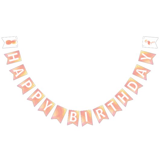 Ananas en Flamingo Happy Birthday Party Vlaggetjes (Alle)