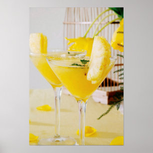 Ananas en gember Fresca cocktail Poster