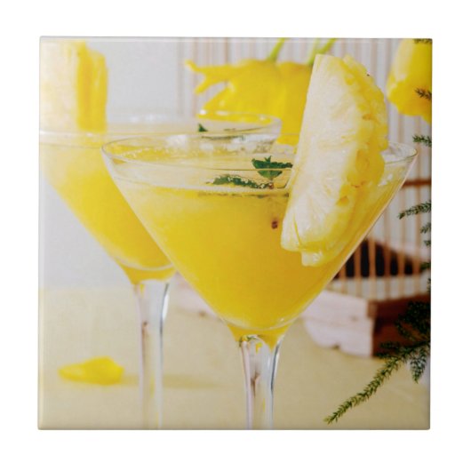 ananas en gember Fresca cocktail Tegeltje (Voorkant)