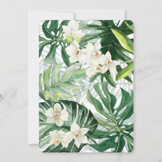 Ananas en Greenery Tropics Wedding Shower Kaart (Achterkant)