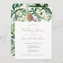 Ananas en Greenery Tropics Wedding Shower