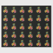Ananas en Hibiscus Floral Hawaii Summer Beach Cadeaupapier (Vlak)