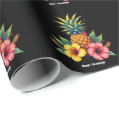 Ananas en Hibiscus Floral Hawaii Summer Beach Cadeaupapier (Rol Hoek)