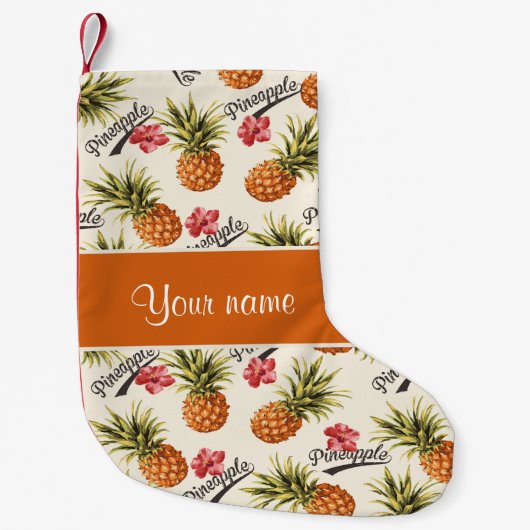Ananas en Hibiscus Kleine Kerstsok (Voorkant)