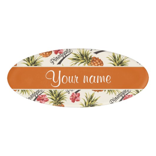 Ananas en Hibiscus Naambadge (Voorkant)
